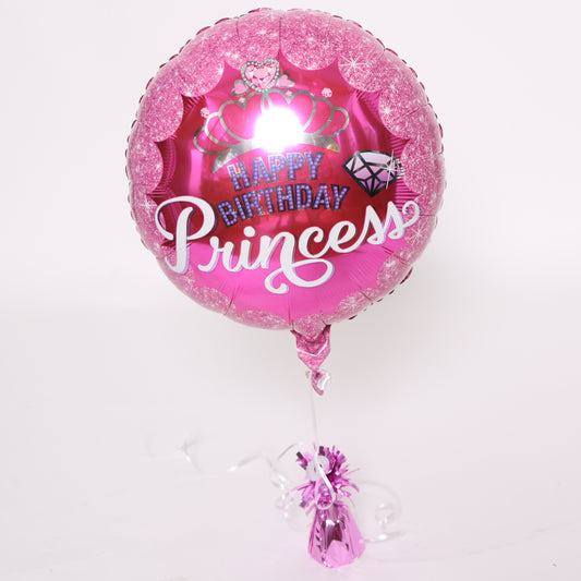 Happy Birthday Princess Balloon, 18in